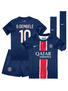 Paris Saint-Germain Ousmane Dembele #10 Heimtrikotsatz für Kinder 2024-25 Kurzarm (+ Kurze Hosen)